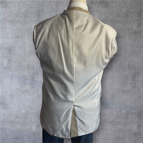 JOS A BANK Mens Blazer 44R LINEN/WOOL Taupe Sport Coat Two Button Jacket Suits - Picture 14 of 16